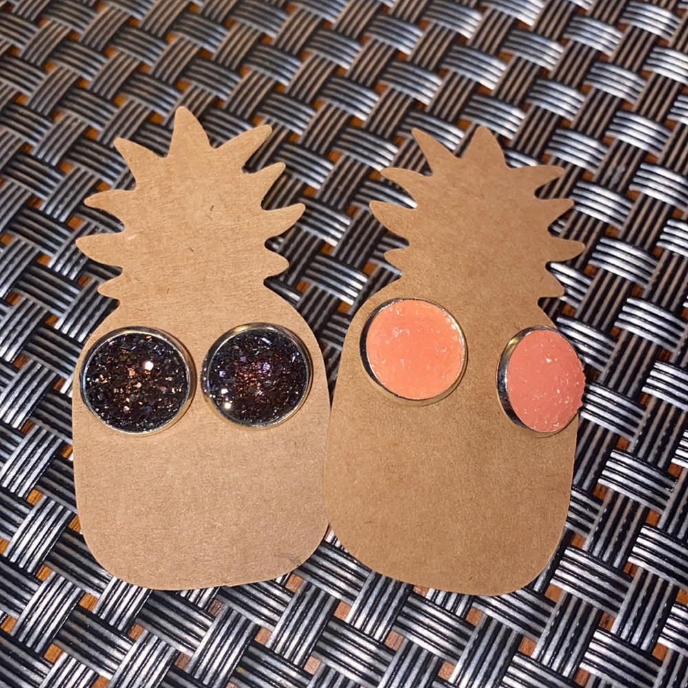 New Earrings- Set of Black/purple and peach